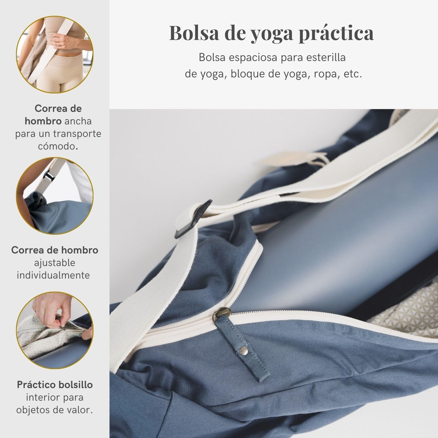 Lotuscrafts Bolsa Yoga para Esterilla PUNE - Justa y Ecológica - Funda Esterilla - Bolsa para Esterilla De Yoga y Accesorios