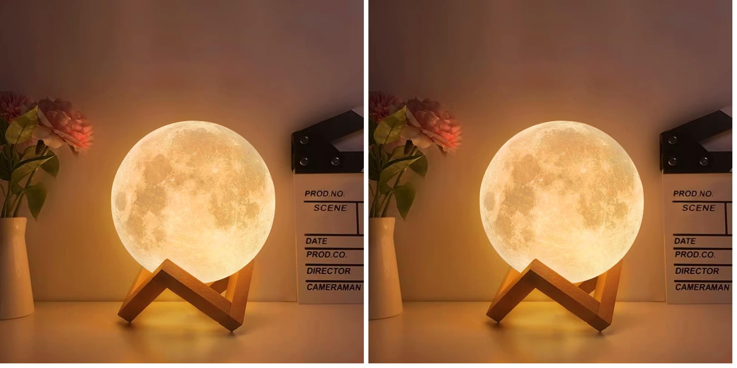 CPROSP Mond Lampe 15 cm 3d Druck mit EU Stecker, Mondlampe Kugel (Packung mit 2)