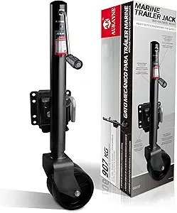 Boat Trailer Jack with Wheel Swivel- 2000 LBs 12" Lift Heavy Duty (Black)