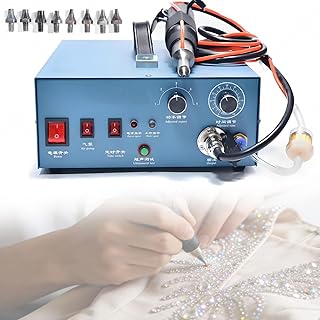Strass-Hotfix-Maschine für Stoff, 500 W Bedazzler mit einstellbaren Einstellungen, 28 kHz, 1-8 mm Edelsteinfassung, inklusive 8 runden Bits