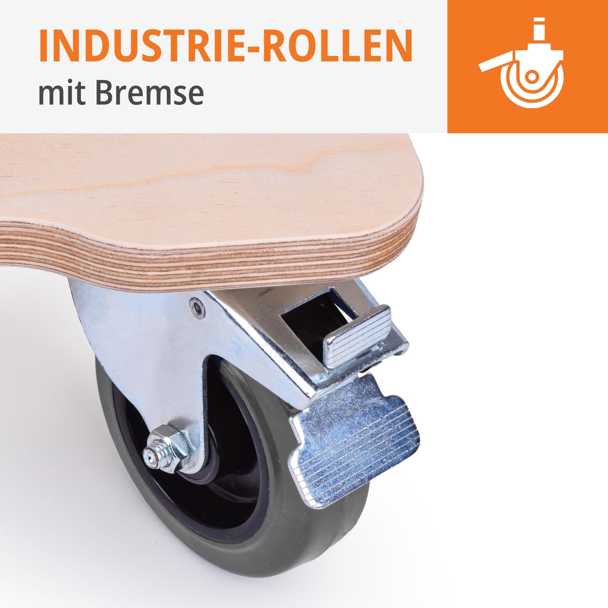 Planche à Roulettes Pour Systèmes L-BOXX - Support Bouleau Multiplex, Capacité 350 Kg, 4 Roulettes Dont 2 Freinées