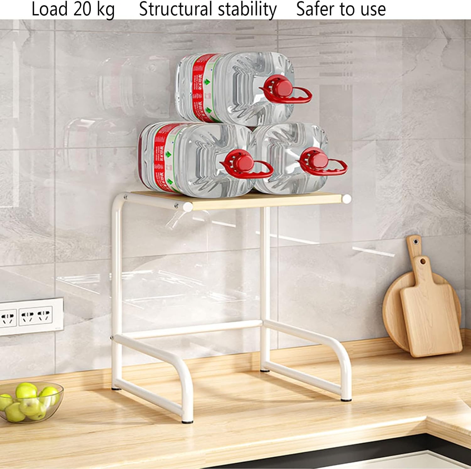 Microwave Rack, 2 Floor Kitchen Counter Rack Vertical Baker Rack Kitchen Space Saving Organizer Vertical Baker Rack, Simple Storage Kitchen Rack LYWY (Color : White, Size : 33X30X42.5CM)