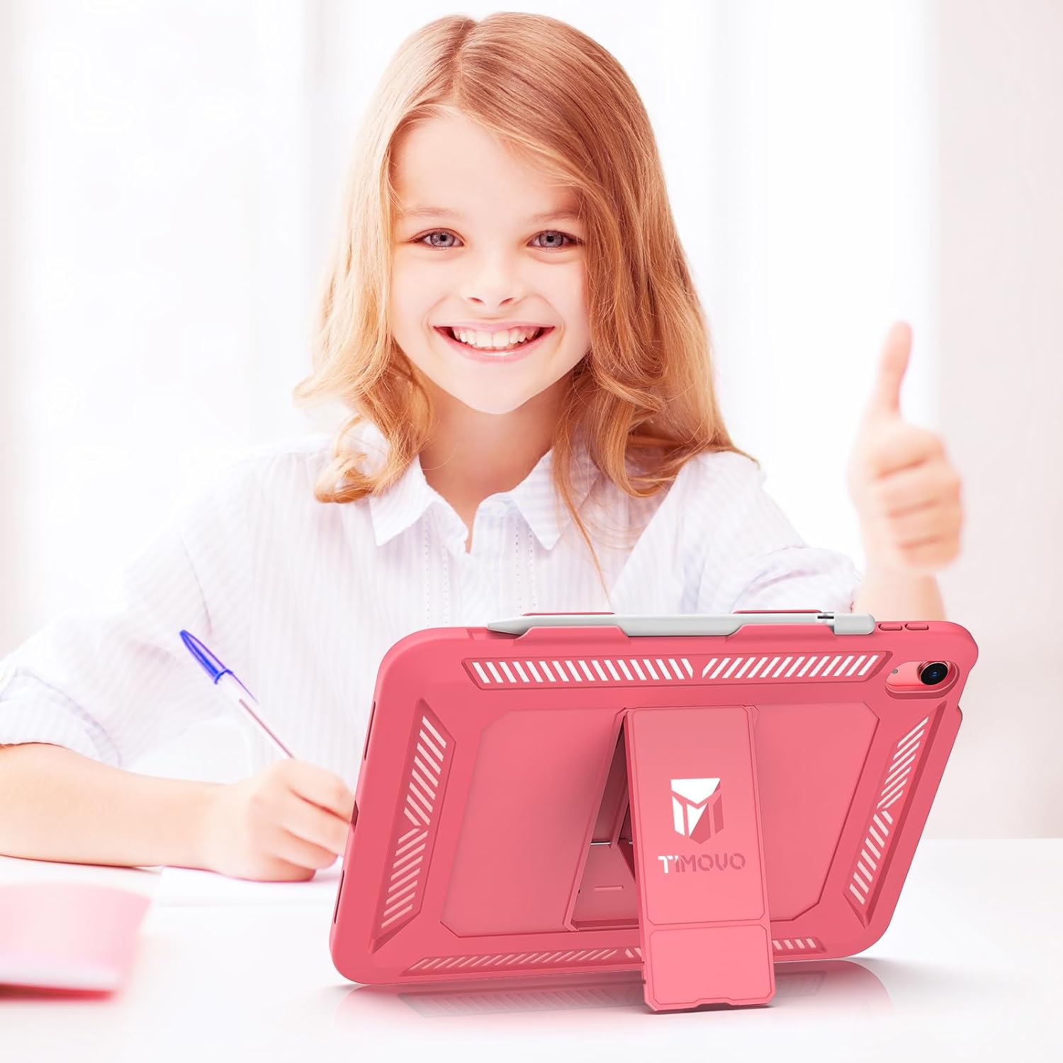TiMOVO Case for iPad (A16) 11th Generation 11 Inch 2025, iPad 10th Generation Case 2022 with Screen Protector, Heavy Duty Shockproof Rugged Protective Cover, Watermelon Pink - Image 8