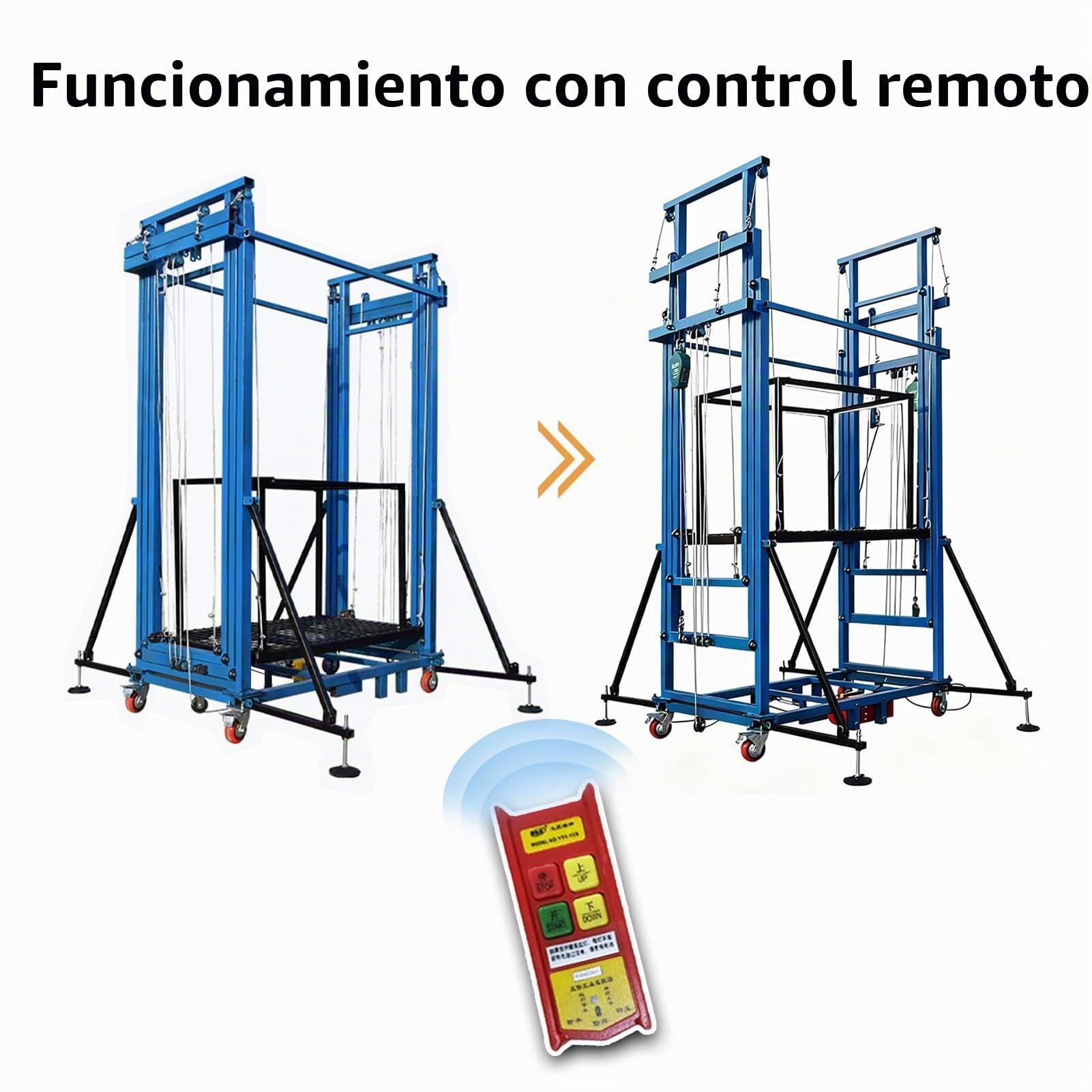 Elevador eléctrico de andamio con control remoto, escalera de construcción plegable, alta capacidad de carga para un uso versátil