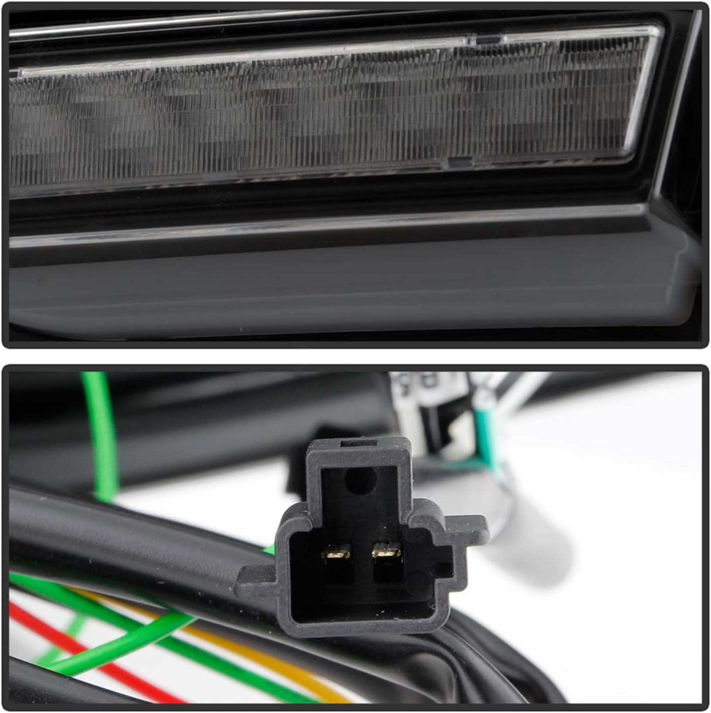 Close-up of the LED array within the tail light