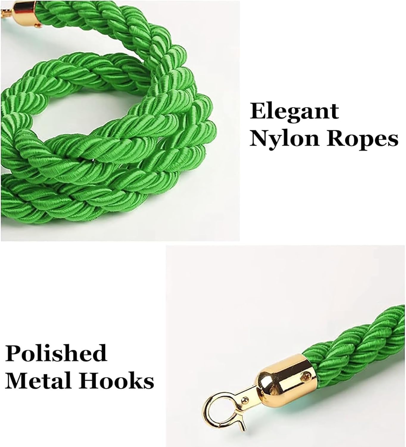 10ft Twisted Queue Barrier Rope with Hook - Premium Crowd Control for Movie Theaters, Hotels, Events, and Red Carpet Entrances - 1 Pack, Durable & Stylish image 4