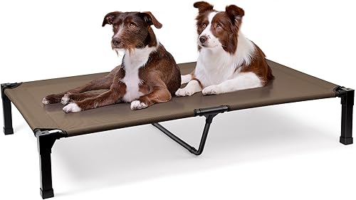 Miniatura 15 de Heeyoo Cama Elevada para Perros, Catre Elevado Refrescante para Mascotas con Malla Transpirable Lavable a Prueba de Mordidas y Marco de Metal, Cama