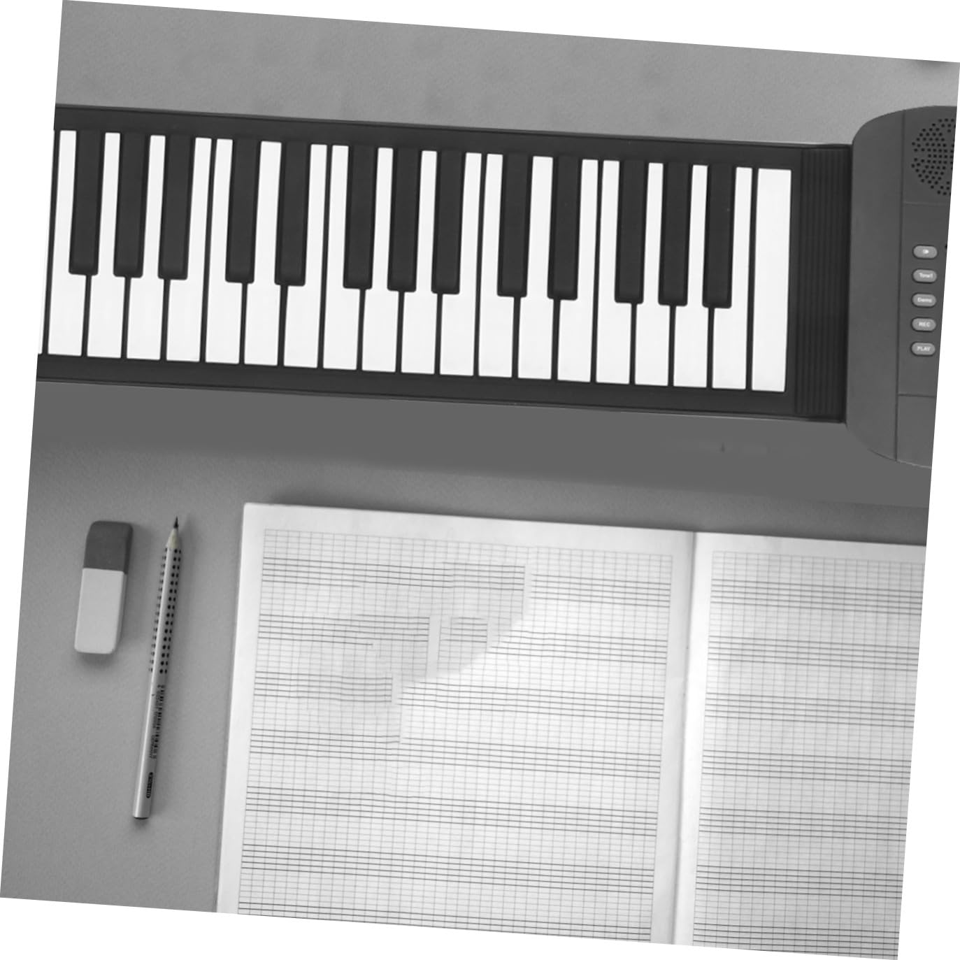 Vaguelly Pianoforte Effetto Vibrato 61 Tasti Elettronico Portatile in Silicone Programmazione e Ingresso Audio Mp3 per Ragazzo Ragazza