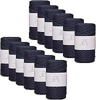 Vista 103 de Makromecity, Cordón de macramé de un solo hilo de 3 mm x 100 yardas (300 pies) Hilo de algodón azul marino de 3 mm de un solo hilo para arte