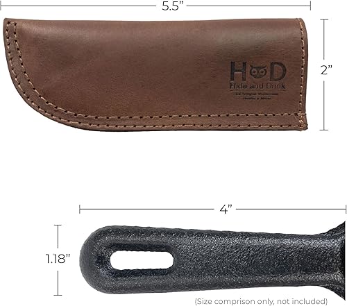 Miniatura 5 de Hide & Drink, Mango caliente, protector de hierro fundido, agarradera Panhandle, doble capa, doble costura, se desliza fácilmente sobre agarres de