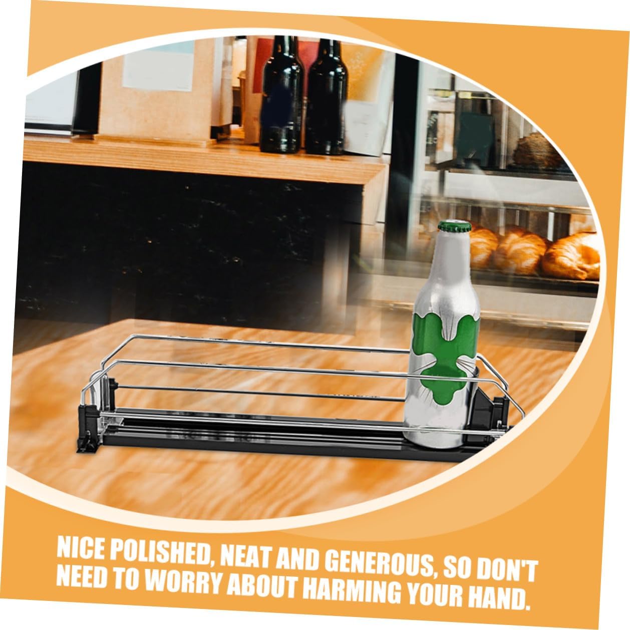 OSALADI Automatic Pusher Fridge Can Organizer Smooth Surface Drinks Dispenser for Soda Beer Bottles Easy Install Neat Storage for Refrigerator