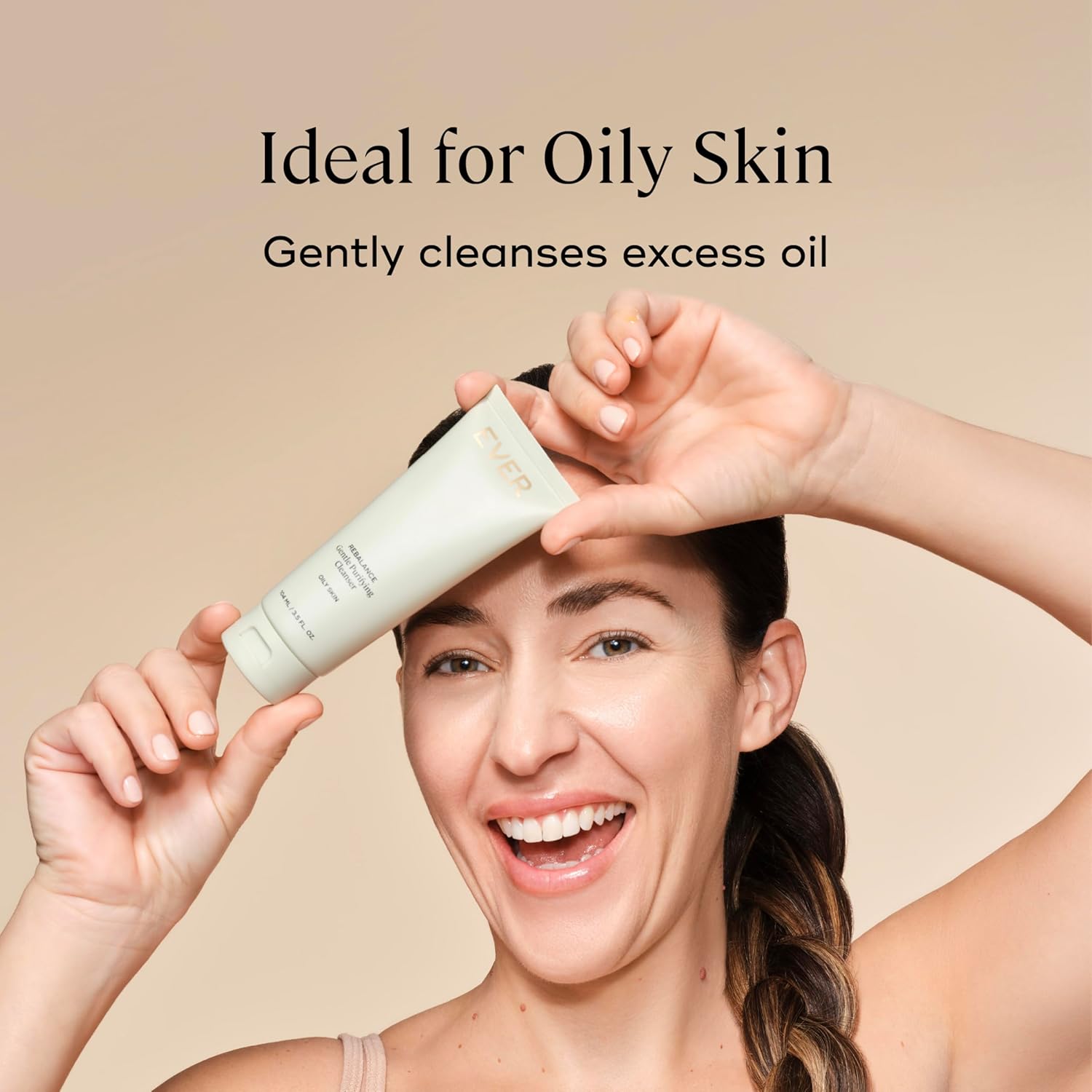 EVER Rebalance Gentle Purifying Cleanser – Purifying Gel Cleanser with Salicylic Acid & Willow Bark for Oily Skin, Deep Pore Cleanse & Blemish Control, Clean-Formulated - 3.5 fl oz - Image 4