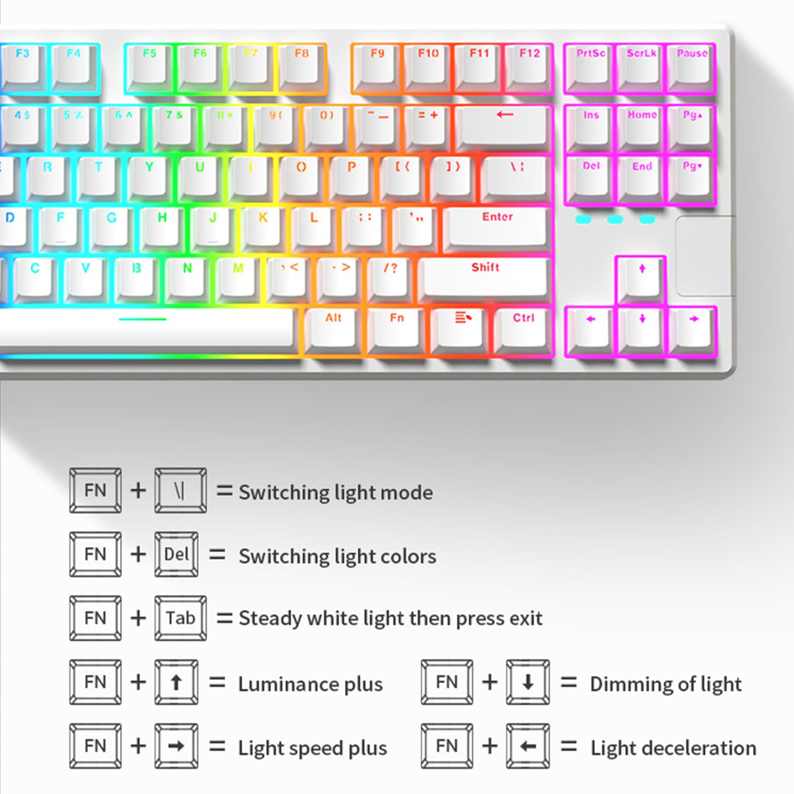 Clavier mécanique remplaçable à chaud 87 touches pour clavier de jeu PBT-Keycap Structure d'étanchéité 11 lumières Interrupteur Clavier d'ordinateur portable Clavier mécanique 87 touches