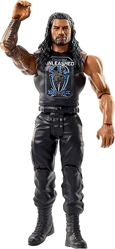 WWE Mattel Roman Reigns Basic Series #108 Figura de acción en escala de 6 pulgadas con articulación y engranaje de anillo