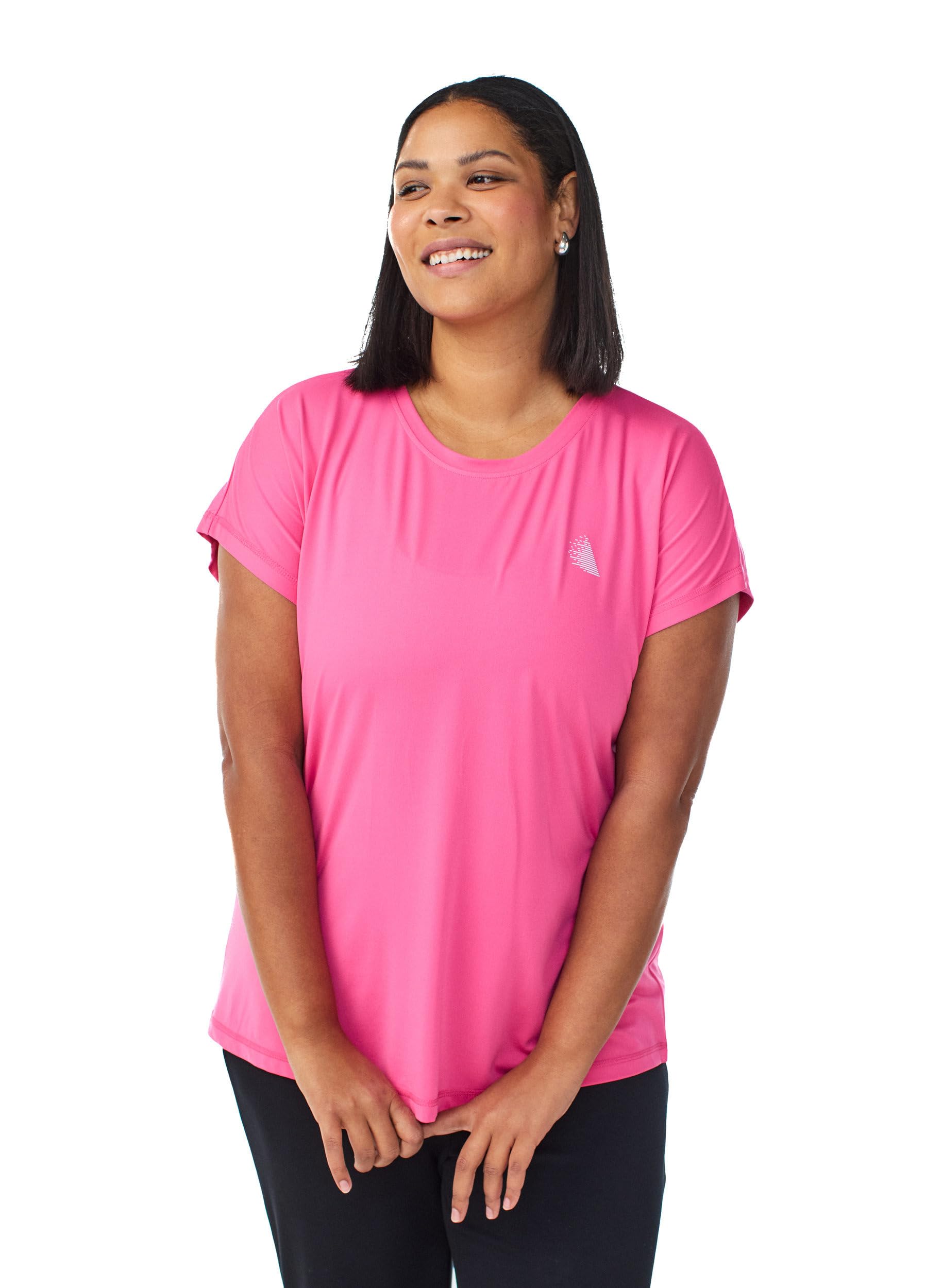 Zizzi Active by Damen Große Größen T-Shirt Kurze Ärmel Größe Gr XXL Fandango Pink