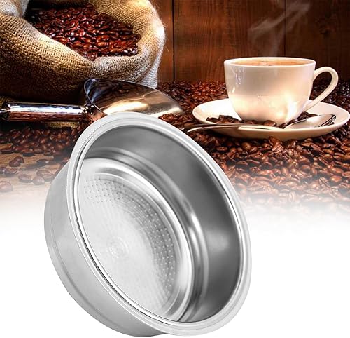 Miniatura 6 de Filtro no presurizado de 2.008 in, cesta de filtro para máquina de café, cuenco de filtro reutilizable de acero inoxidable, cesta individual para