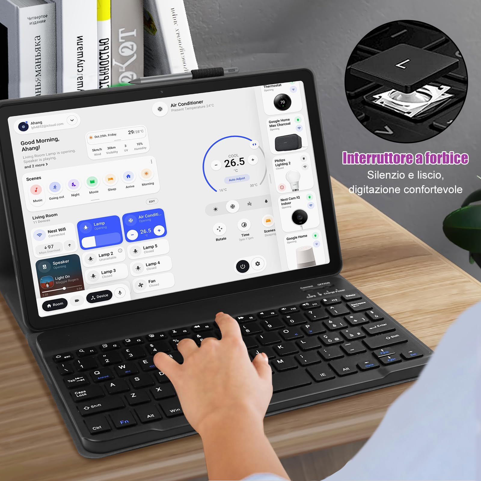 TENGWUDZ Tastiera Custodia per Lenovo Tab M11 2024 11 (TB330XU/TB330FU) Italiano QWERTY Tastiera Custodia Tablet per Lenovo M11,Tastiera con Supporto Pen per Lenovo M11 Tablet 2024-Nero (Nero)