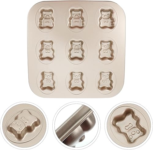 Miniatura 3 de Hemoton Madeleine - Molde para tartas, antiadherente, pequeño, molde para hornear oso, acero al carbono pesado para horno, galletas, pastel,