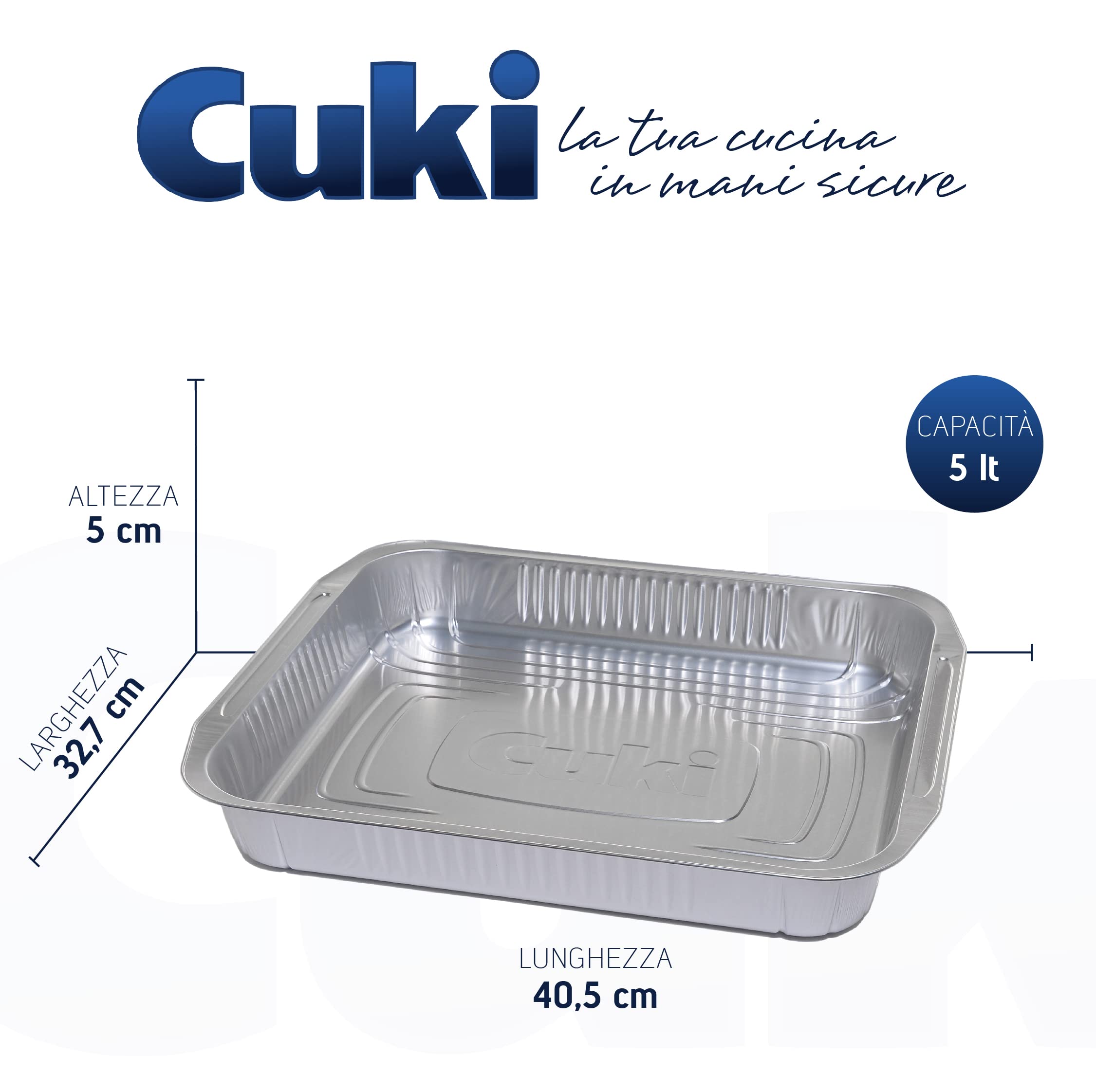 Cuki Vaschette Alluminio - Ultra Forza - 12 Porzioni - Rettangolari [Rs74G] - 6 Confezioni Da 2 Pezzi