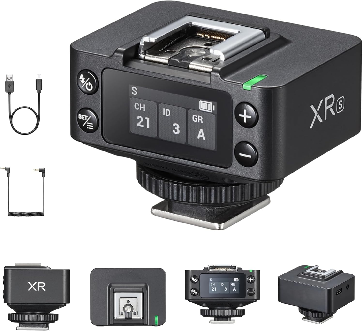 XRs Flash Receiver Wireless Trigger Receiver Fits for HVL-F60M, F60RM Cameras, Flash Accessory Works with X3/X3 Pro, Enables Remote Shutter/Time-Lapse, 100m Range, Rechargeable Battery, Color Display