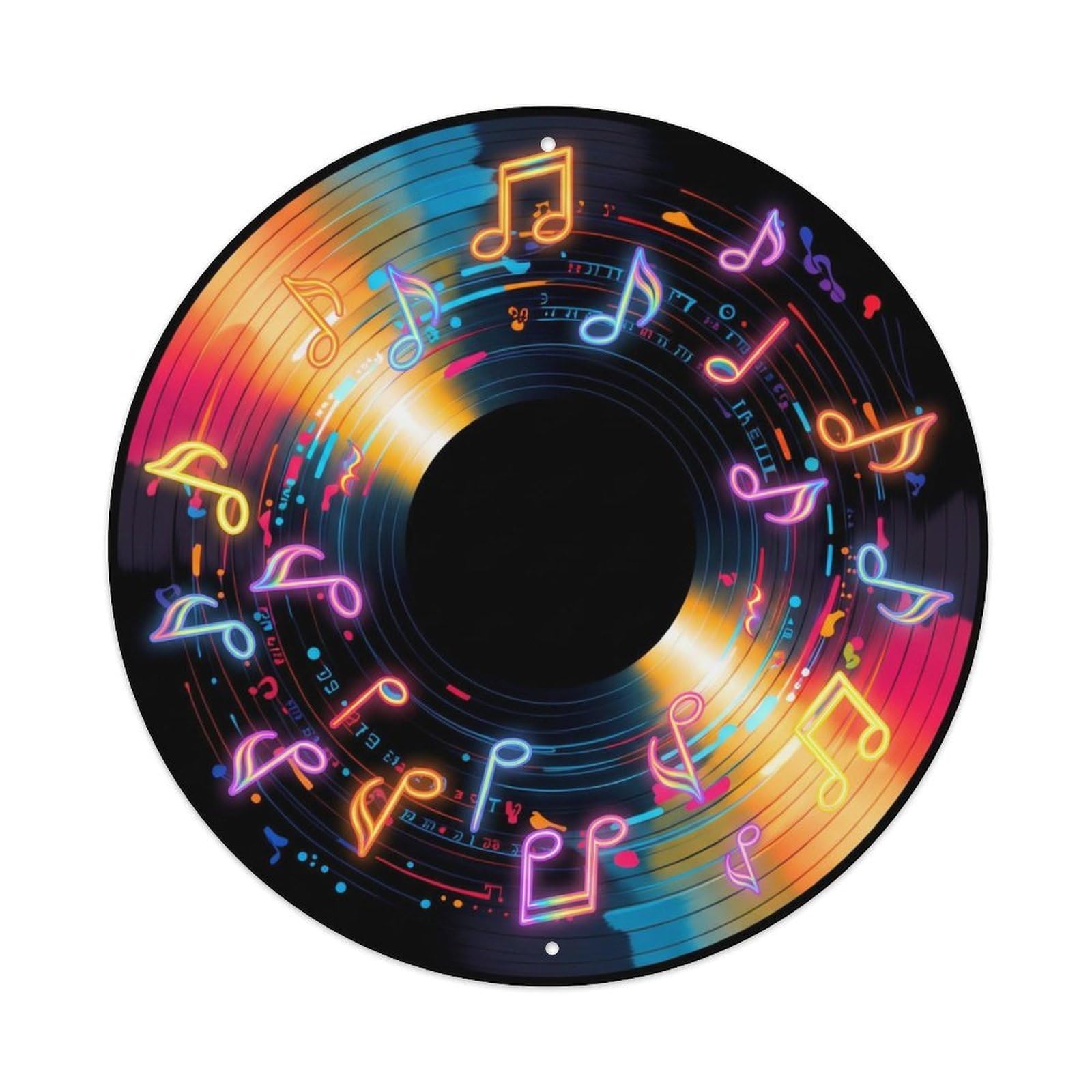 Colorful Music Vinyl Records Spectrum Rainbow Light Metal Tin Sign