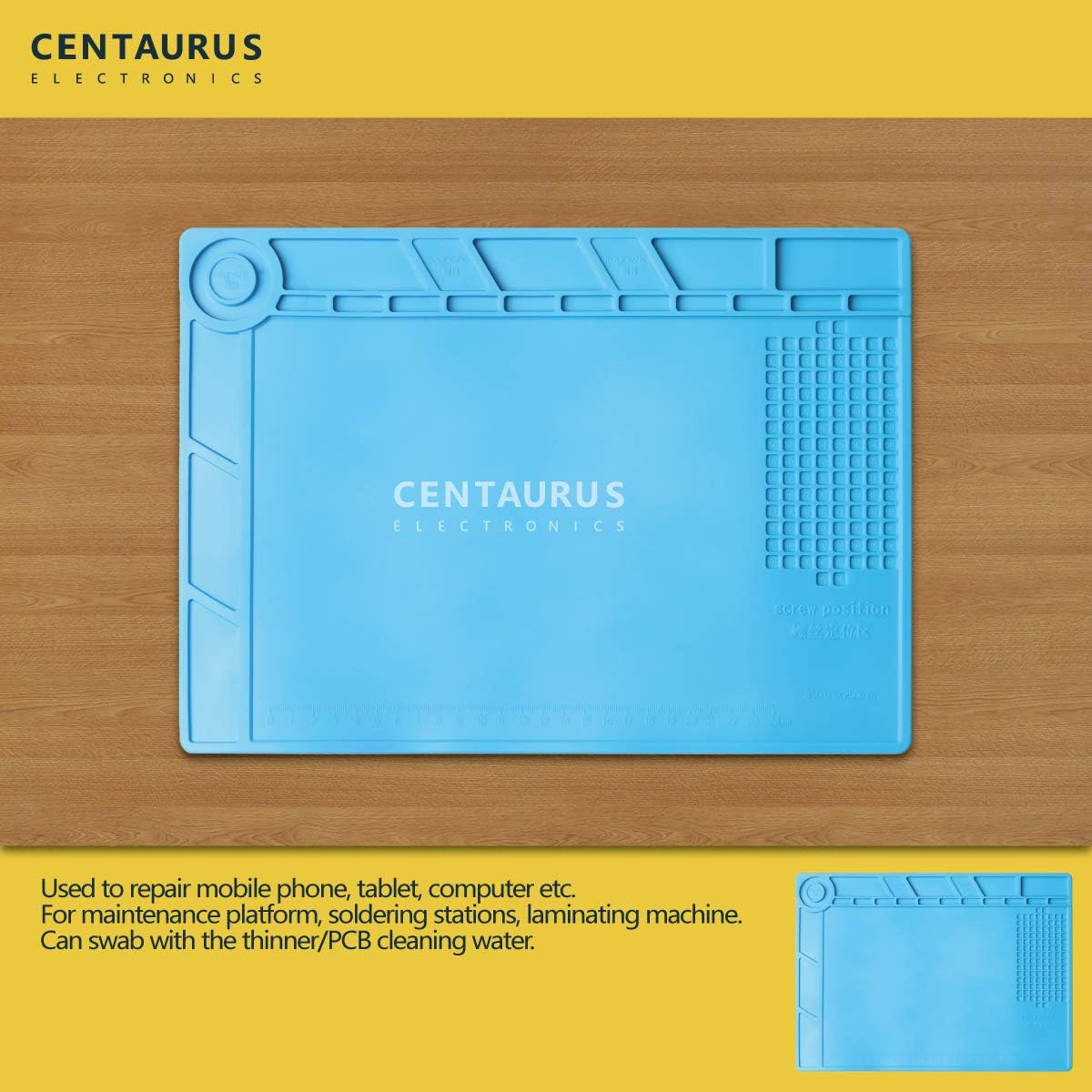 Nеw Prоduсt Heat Insulation Silicone Magnetic Mat, Repair Kit Screw Storage Non-Slip Tool Parts Pad, Heat Gun BGA Soldering Iron Heat Resistant Mat, Phone or Computer Repair Replacement for S-140 (35 X 25CM)