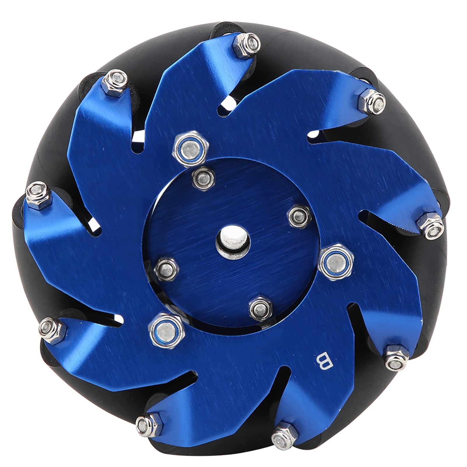 Linkes Mecanum-Rad, 4-Zoll-Aluminium-Mecanum-Rad mit TPU-Gummirollen für Industrieroboter, Robotik
