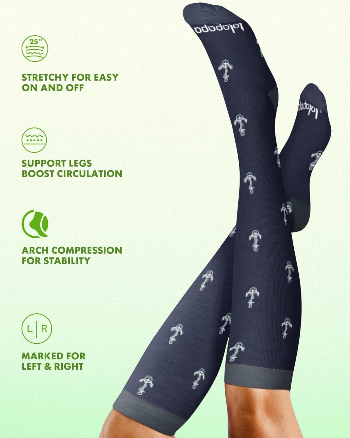 Bamboo Viscose Compression Socks for Women Men 2 Pairs 15-20mmHg Knee High Compression Socks Travel Nurse - Image 6