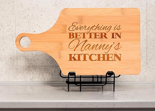 Vista 21 de Everything Is Better in Mom's Kitchen Decor Gift - Tabla de cortar de madera con forma de rectángulo decorativo