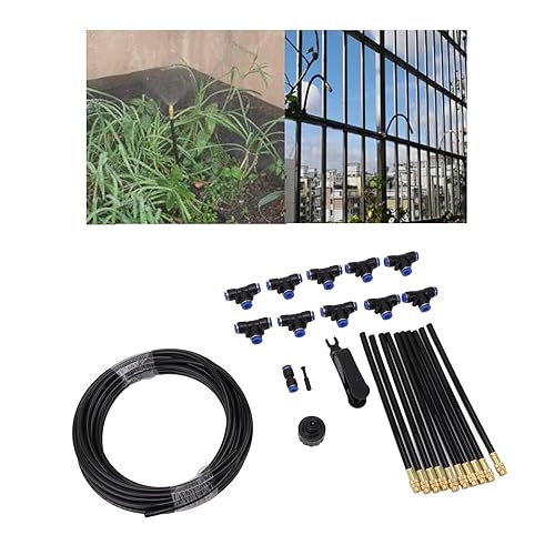 Miniatura 6 de Kit de sistema de riego de tierra para áreas grandes con boquilla flexible ajustable de 360°, kit de sistema de riego de jardín con manguera de 32.8