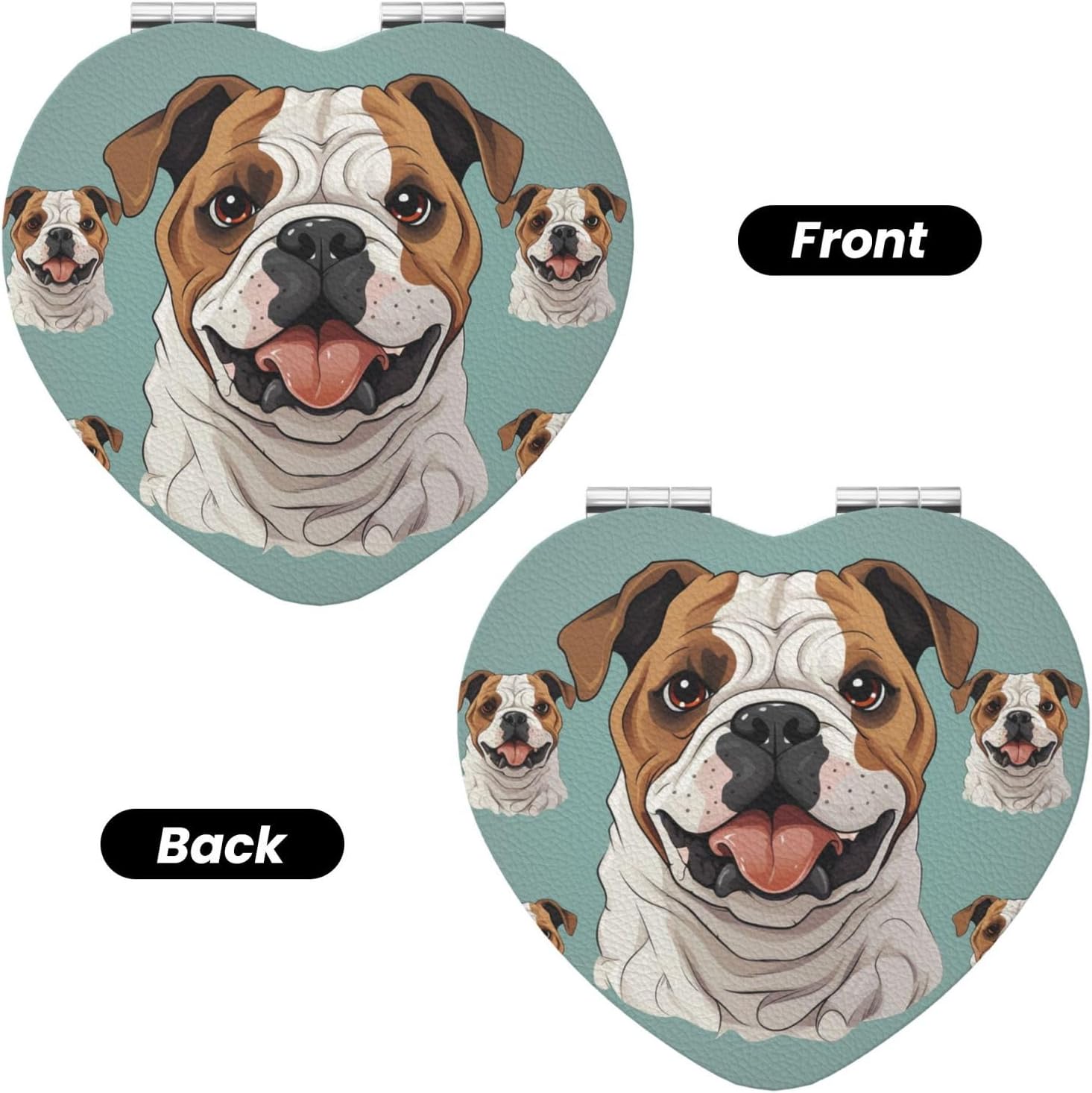 Travel Makeup Mirror for Women Double-Sided 1X/2X Magnifying Foldable Cosmetic Mirror Portable Pocket Mirror Funny English Bulldog Vanity Mirror Compact Beauty Mirror for Pocket Purse Clutch image 2