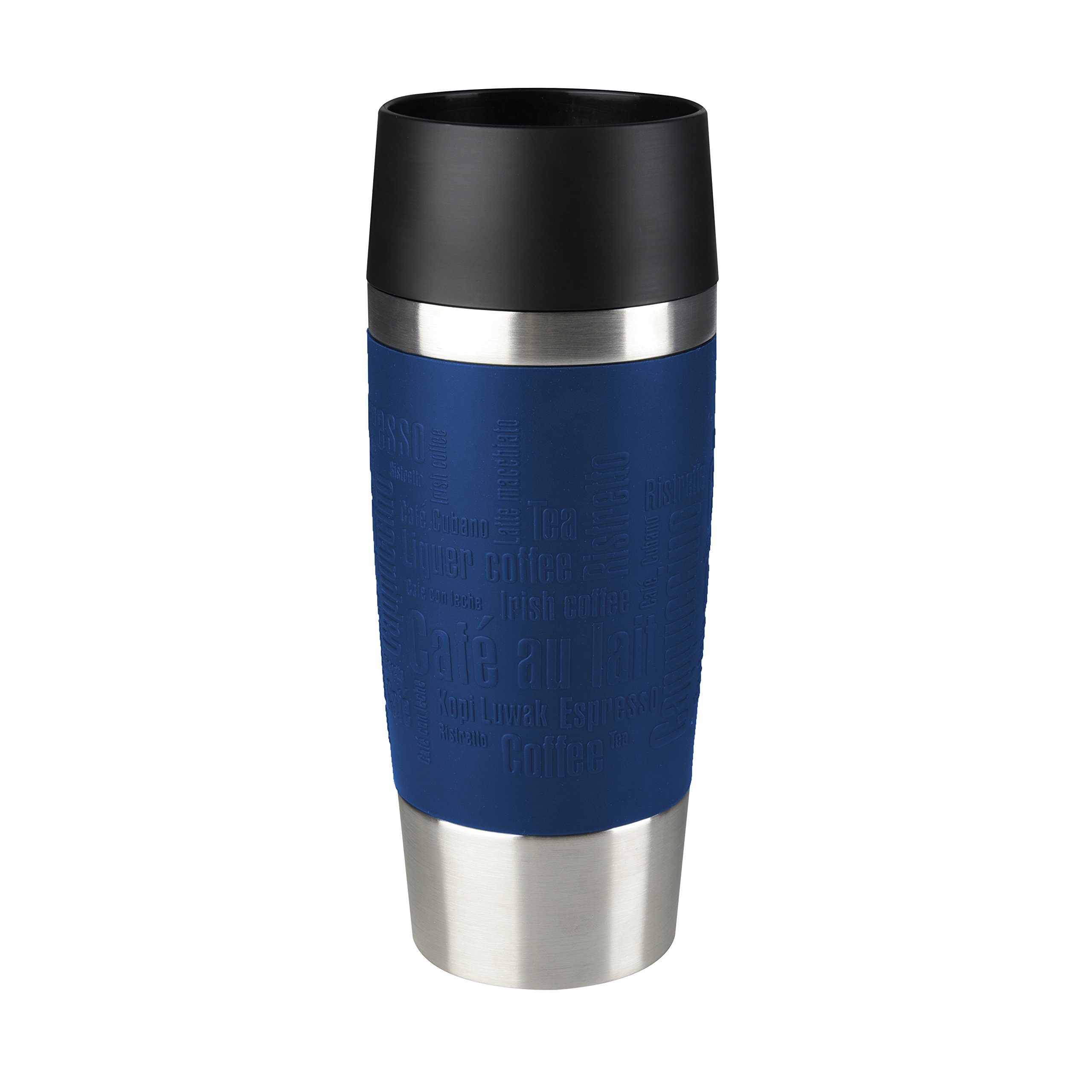 Emsa Standard-Design Travel Mugs, schwarz/blau, 2 x 360ml