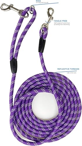 Miniatura 9 de Codepets Correa de cuerda larga para perro para entrenamiento de perros, de 12, 20, 30, 50 pies, correas reflectantes para perro, correas de control