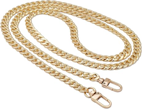 47 in/120cm Gold Purse Chain, Gold Chain for Purse Replacement Crossbody for DIY Handbag, Shoulder Crossbody Bag, Replacement Chain Purse Strap Accessories 6.3 OZ in Weight