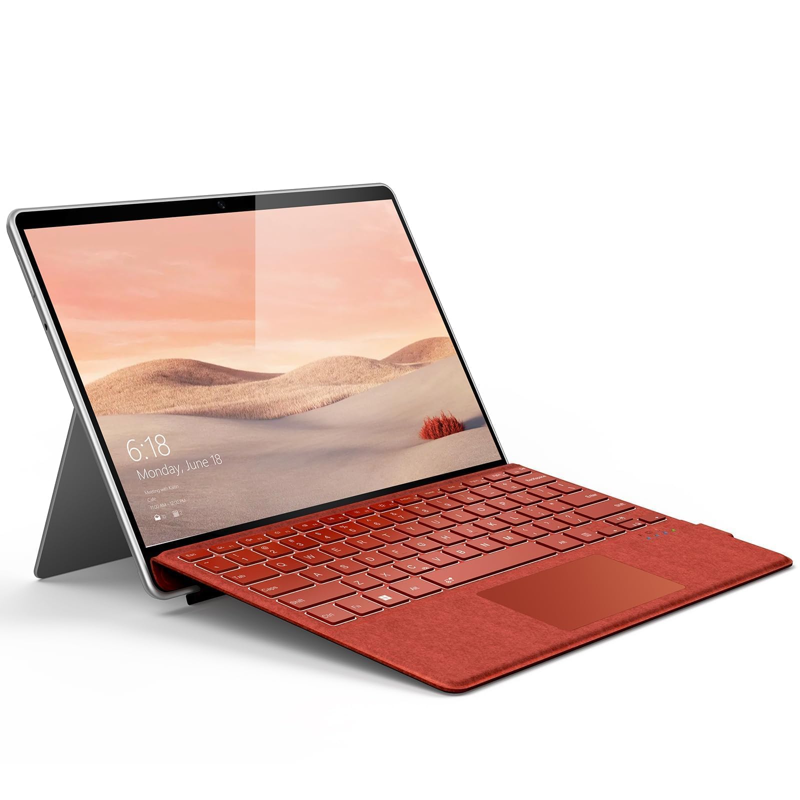 ErkoviaSurface Pro Keyboard Red, Bluetooth Magnetic Ultra-Slim Portable Wireless Keyboard with Touchpad, 7 Colors Backlit Type Cover Keyboard for Microsoft Surface Pro 7 Plus 7/6/5/4/3 with Pen Slot