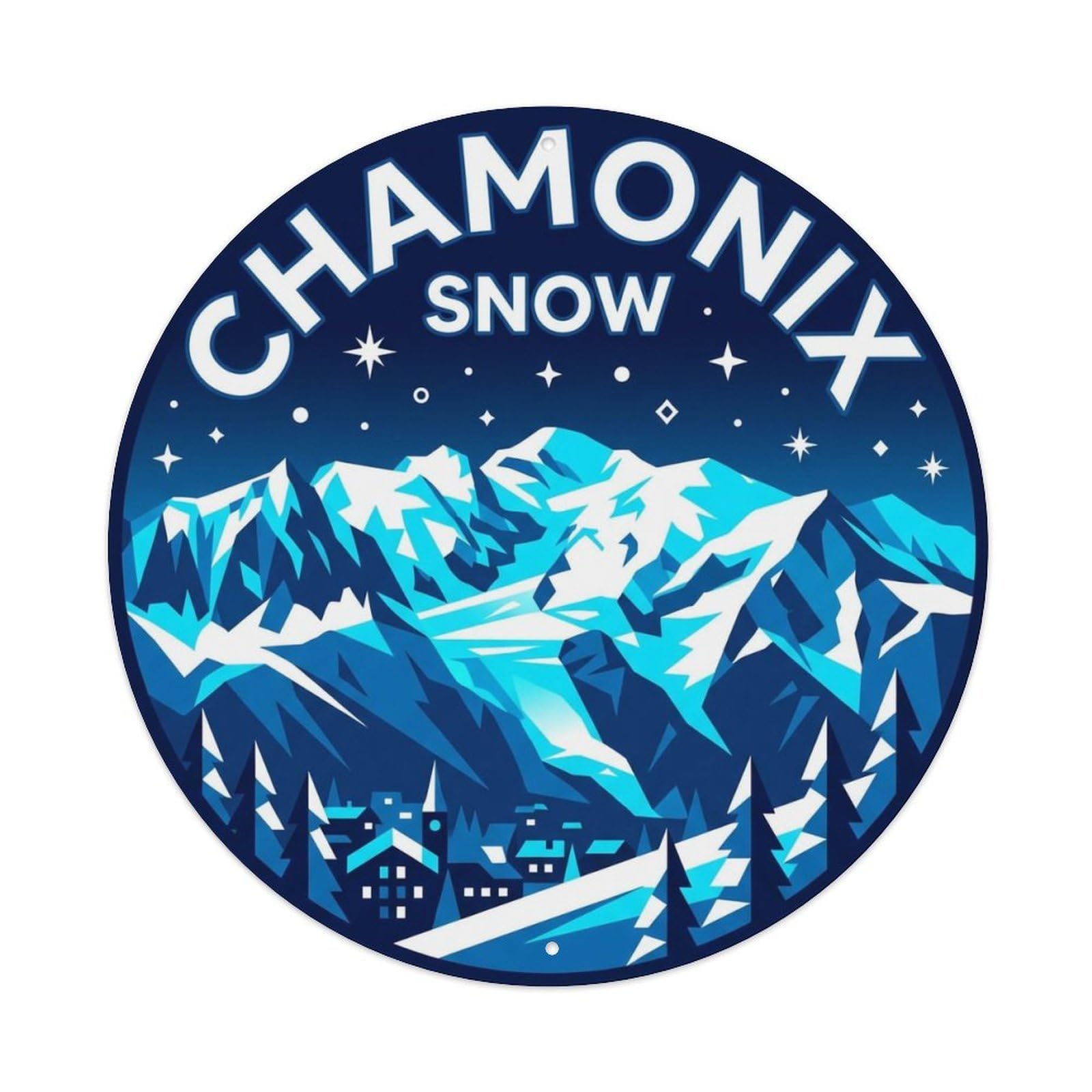 Vintage Travel Chamonix France Unwind Metal Tin Sign