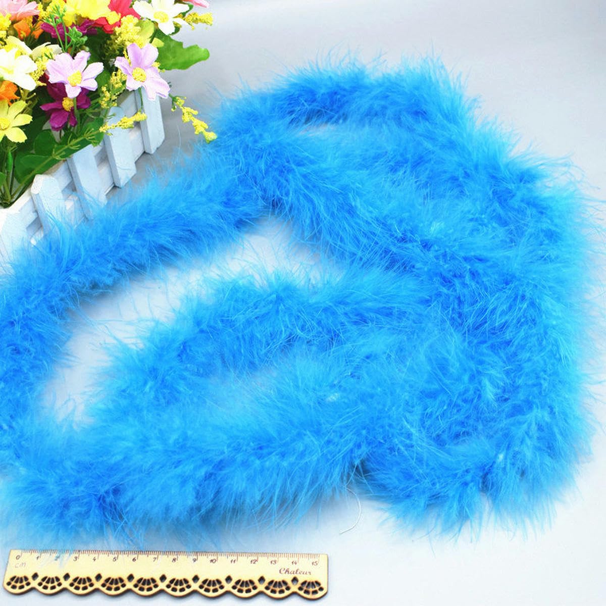 Bufanda De Plumas Azul De 2 Metros – Accesorio De 40 G Para Fiestas, Bodas Y Carnaval, Decoración Versátil