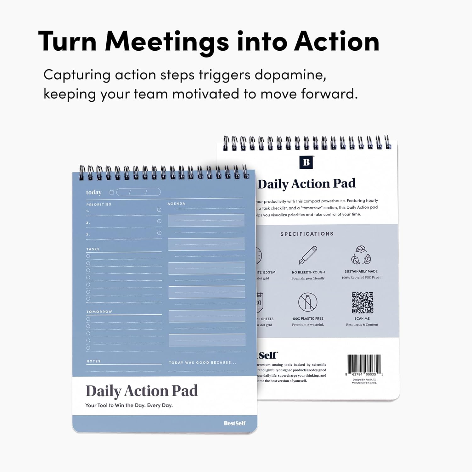 BestSelf Daily Action Pad – 60 Sheets, Hourly Planner & Task Checklist image 5