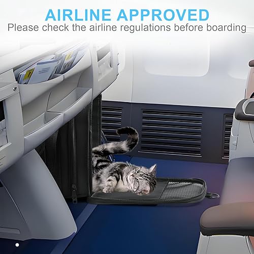 Miniatura 13 de Transportador de mascotas aprobado por aerolíneas, transportadores de mascotas expandibles con ruedas para perros, transportador de perros y gatos