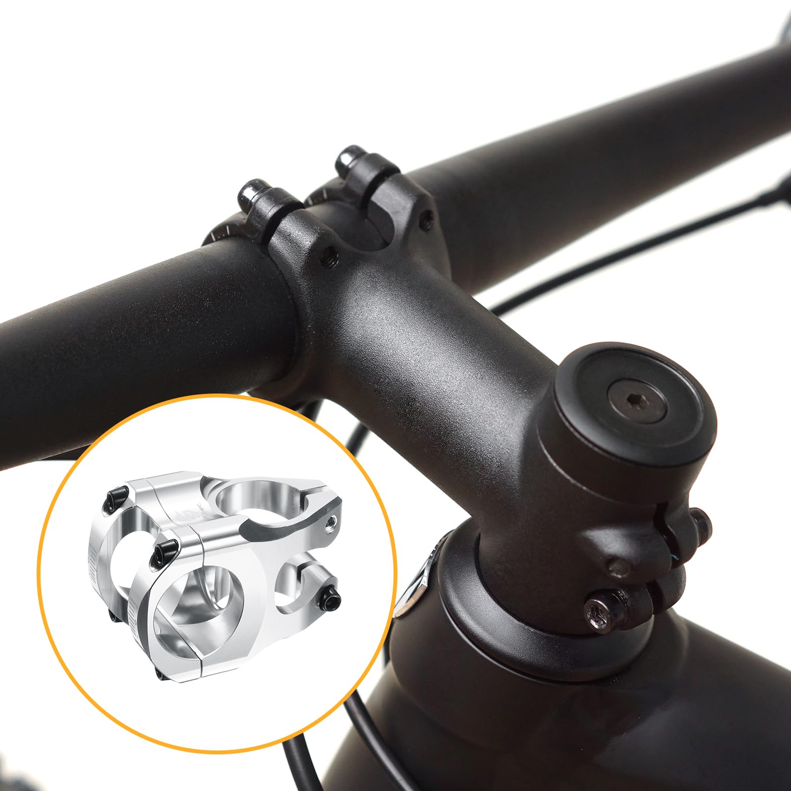 QUARKZMAN 31.8mm Mostek rowerowy 35mm ze stopu aluminium wspornik kierownicy do roweru górskiego/szosowego BMX MTB kolarstwo, srebrny