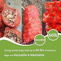 Vista 7 de Bolsas de malla extra grandes para productos de 60 libras, bolsas reutilizables de almacenamiento de cebolla y verduras, bolsa de red lavable de 21