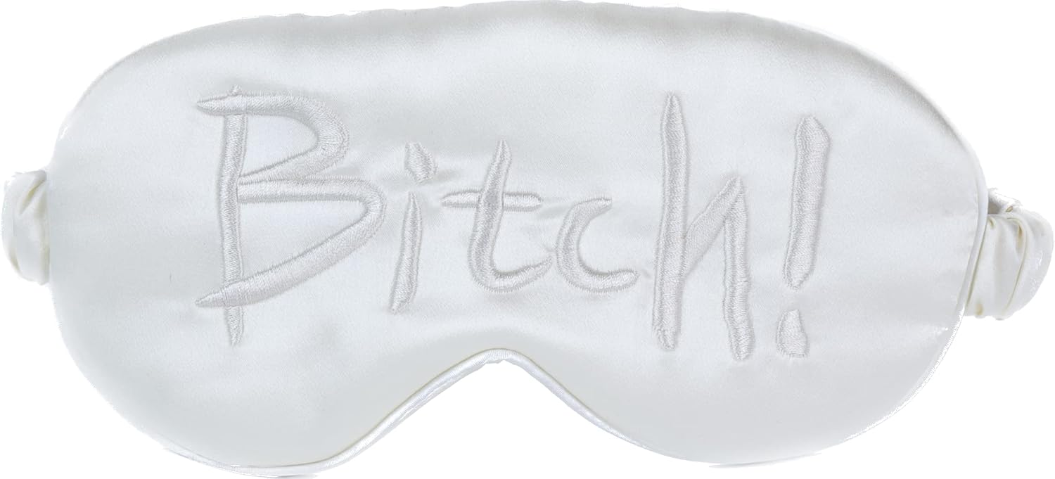 UPKO Embroidered Blindfold | Silk Eye Mask for Couples’ BDSM Play | Kinky and Sexy Blindfold w/Total Sight Coverage - Pearl White