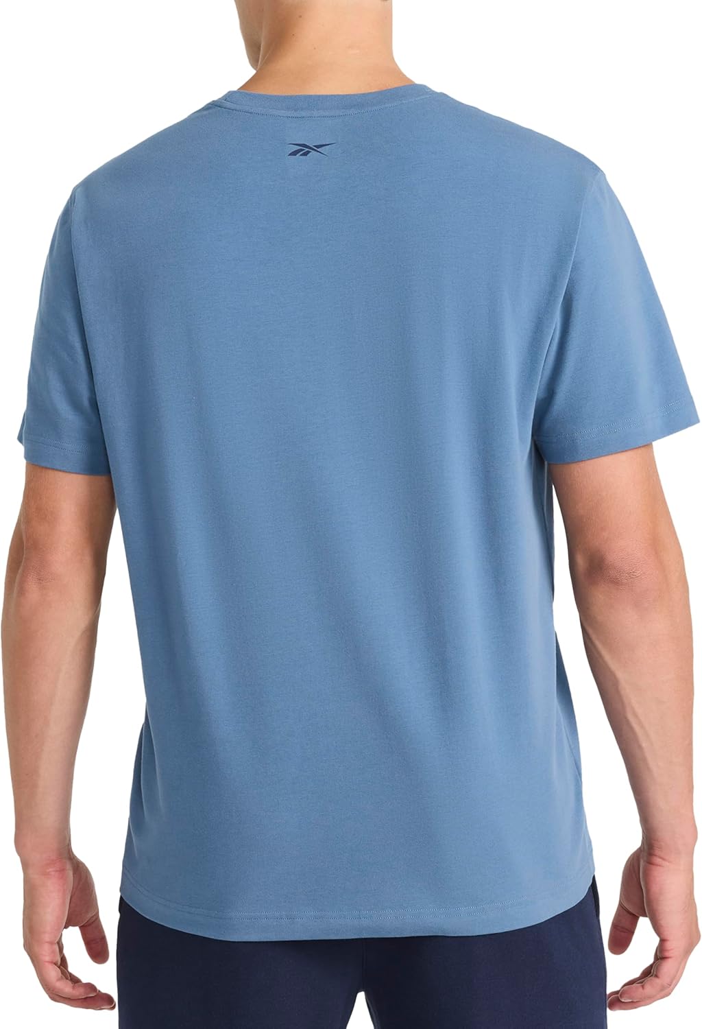 Reebok Mens Short Sleeve Crewneck Embroidered T-Shirt, Standard Fit, Lightweight Stretch Cotton Fabric - Image 2