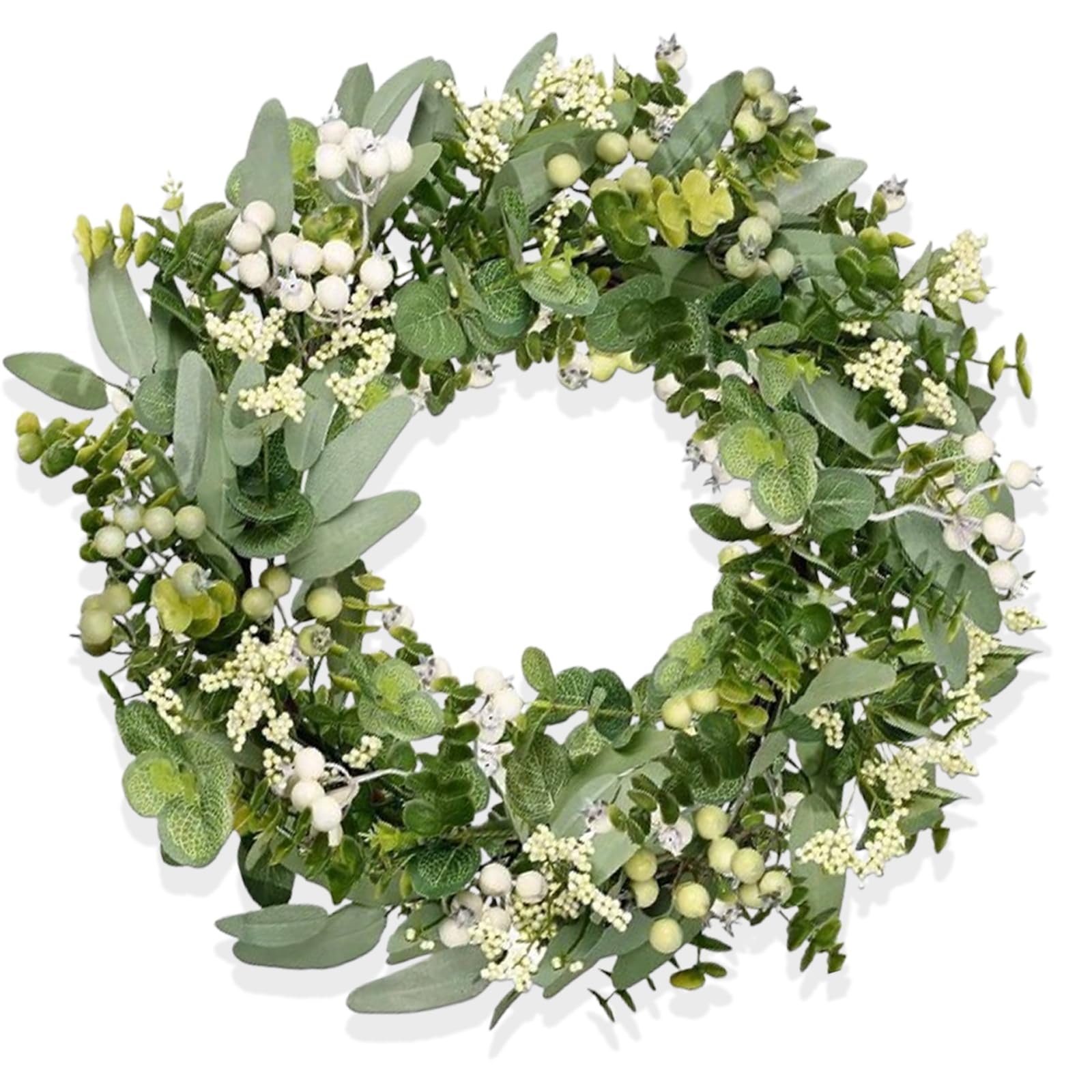 Couronne de porte artificielle en eucalyptus de qualité supérieure pour mur et fenêtre