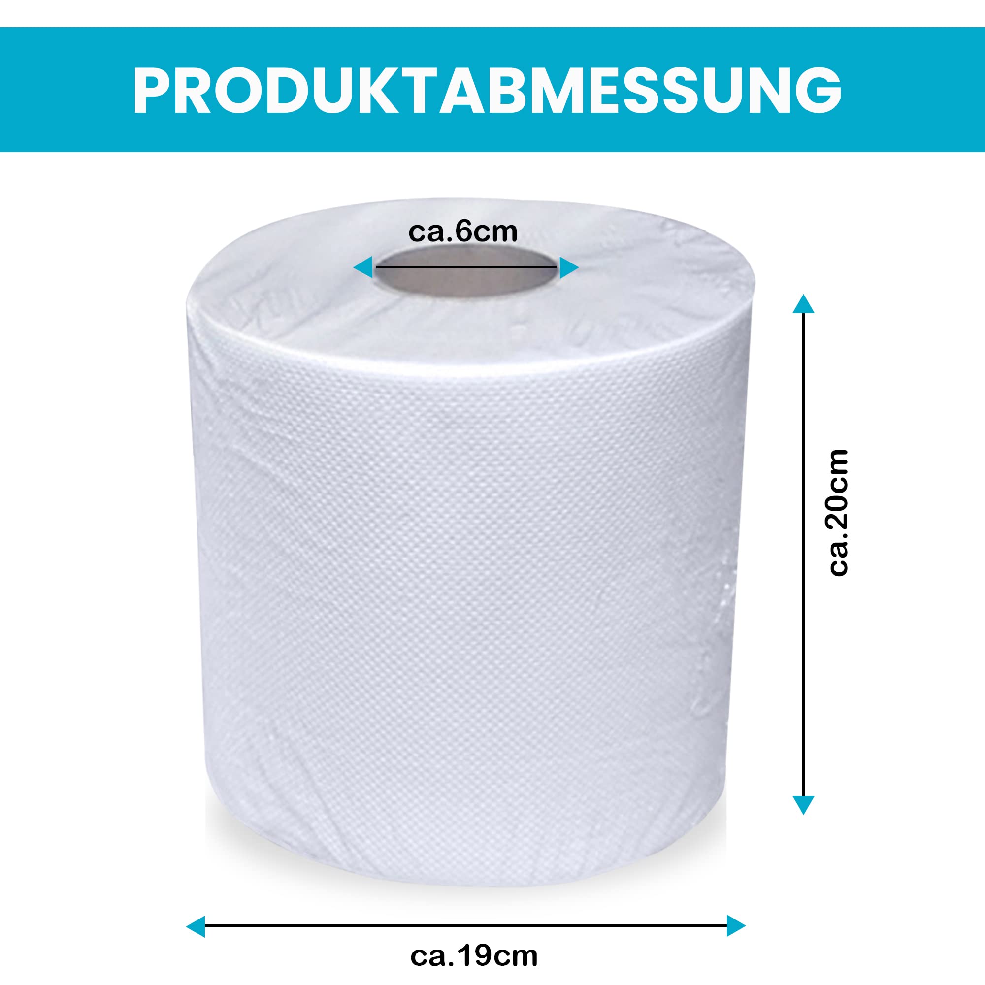 Handtuchpapierrollen 2-lagig, Spiralkern 20cmx150m, Weißegrad 70%, Perforiert – Papierhandtücher für Spender, Einweg Handtuchrollen, Hygienische Handtuchpapierrollen für Gastronomie und Fitness
