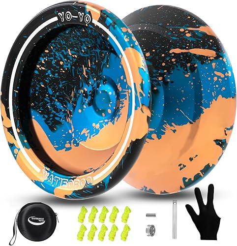 WATIEOBOO Yoyo Yoyos Responsive para principiantes, yoyo profesional que no responde para adultos, yoyo profesional de trucos de metal con kit de