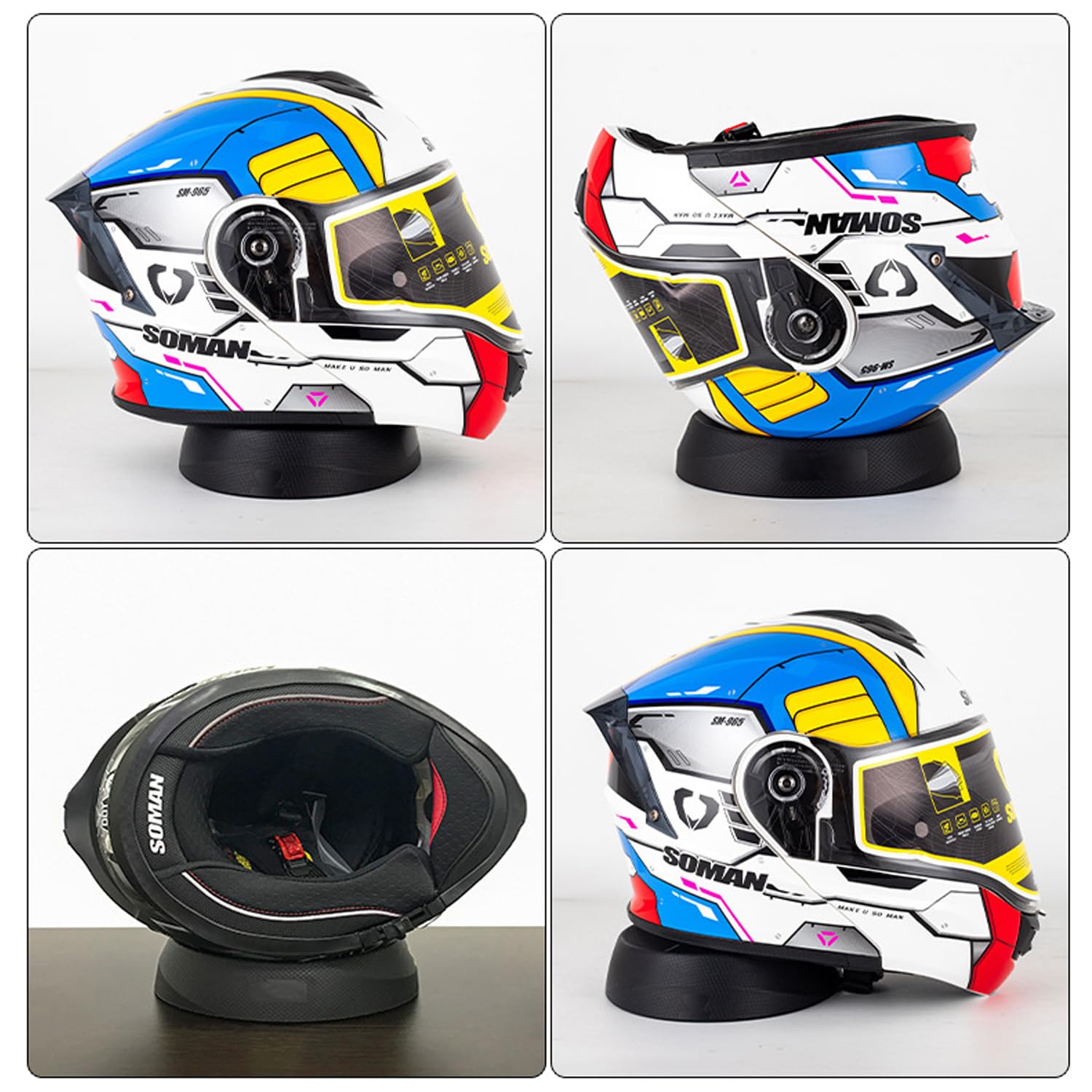 Porte-Casque Moto, Base d'affichage multifonctionnelle pour Casque, Support Universel Antidérapant, Donut de Rangement et de Présentation pour Garage, Atelier ou Salon