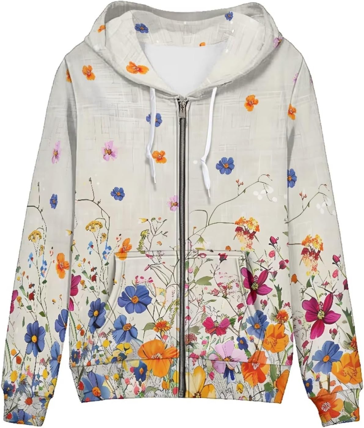 Agoviwo Cute Print Zip up Hoodie Women Lightweight Hoodie Fall Long Sleeve Sweatshirt for Workout