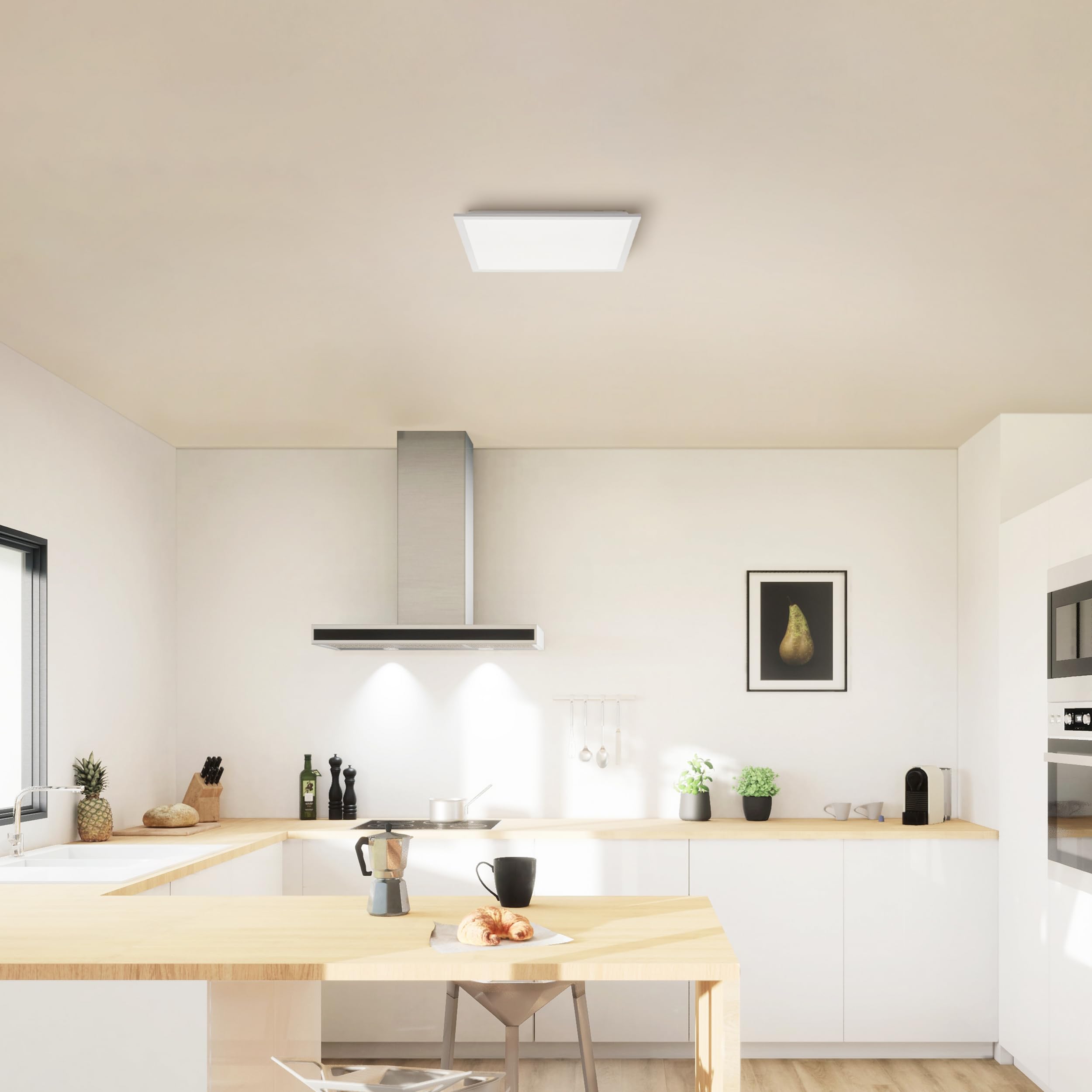Lightbox Basic LED pannello a superficie | 45 x 45 cm | pannello a parete e | Pannello da soffitto a LED, 45x45 cm, 2700 lm, 2700 K, alluminio, bianco