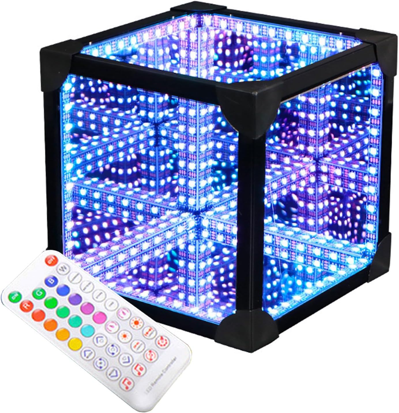 Hyper Cube LED Light LED Controller with Stand, Controller & Sound & App Reactive Table Lamp - Multicolor Decorative Mirror Art Desk Night Light(10 * 10 * 10CM)